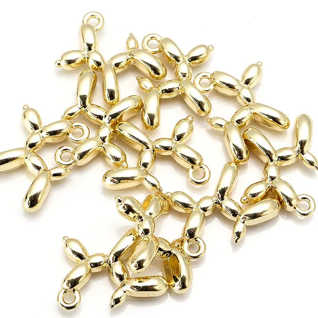 Cartoon 3D Balloon Dog Alloy Charm Pendants
