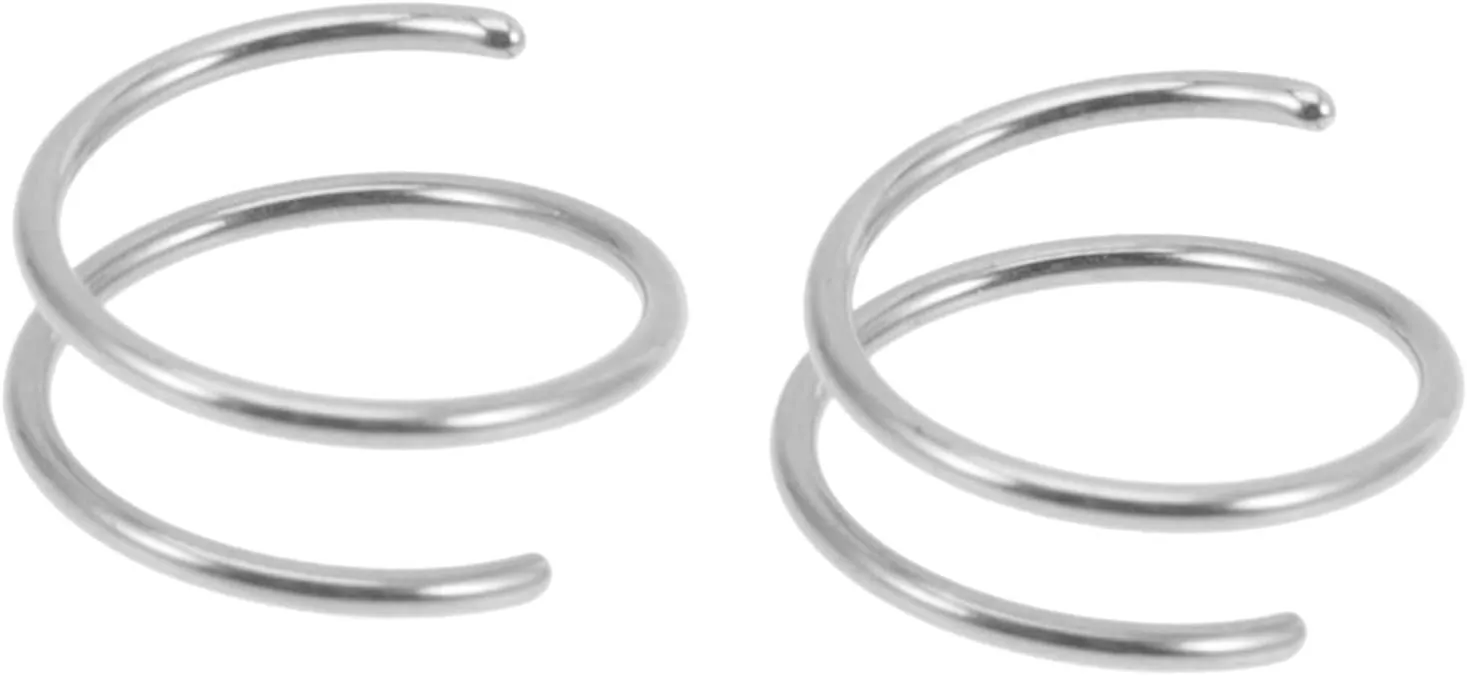 CLISPEED 2Pcs Stainless Steel Spiral Nose Rings for Women Hoops Nose Jewelry for Parties Daily Wear Thickness