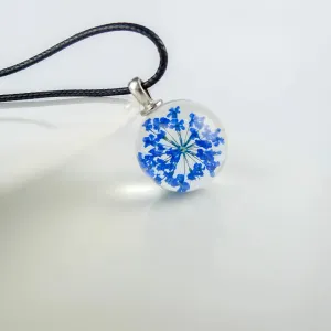 Colorful Dried Flower glass ball pendants Hand Made Long necklace for women
