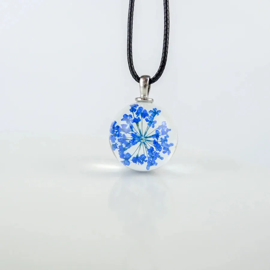 Colorful Dried Flower glass ball pendants Hand Made Long necklace for women