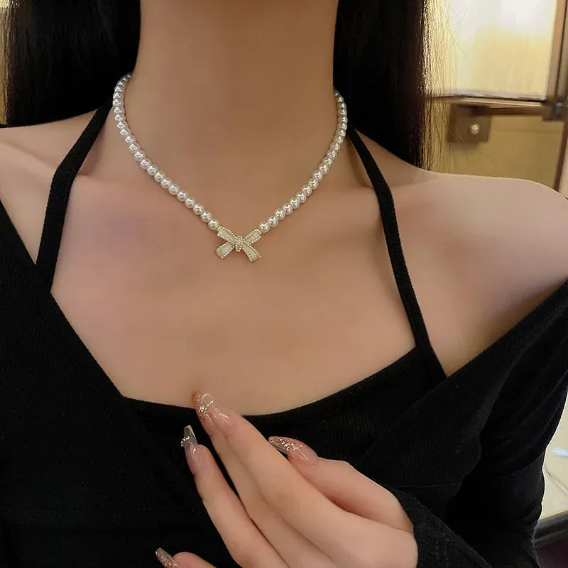 Coquette Pearl Planet Necklace