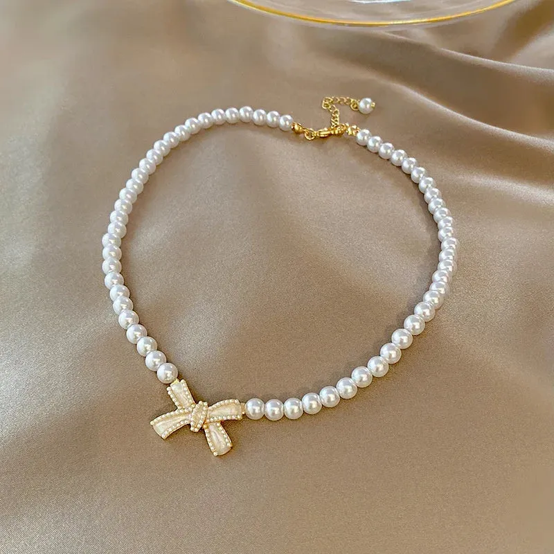 Coquette Pearl Planet Necklace