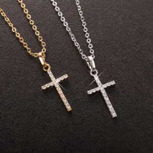 Cross Pendants Crystal Jesus Necklaces Jewellery For Men Women