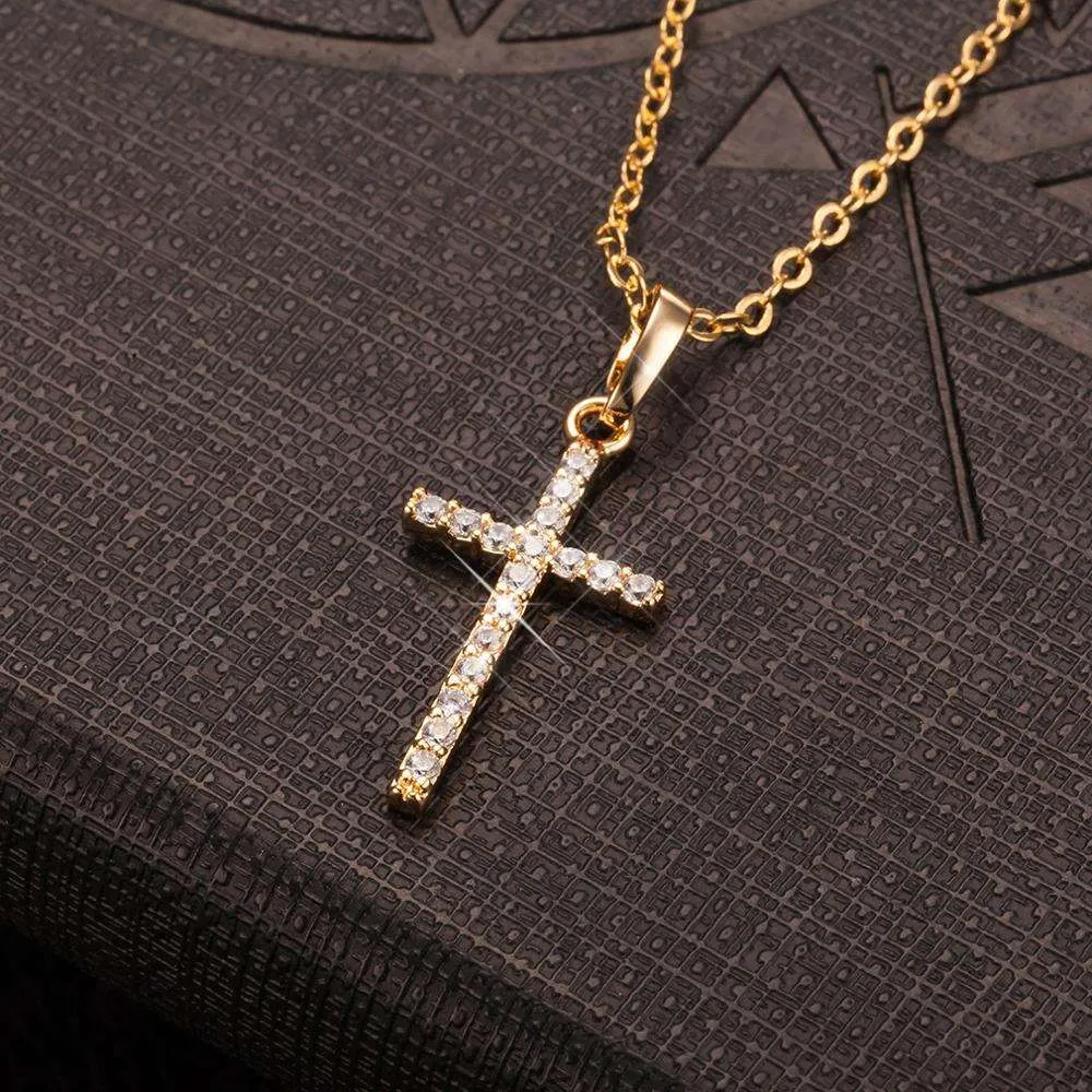 Cross Pendants Crystal Jesus Necklaces Jewellery For Men Women
