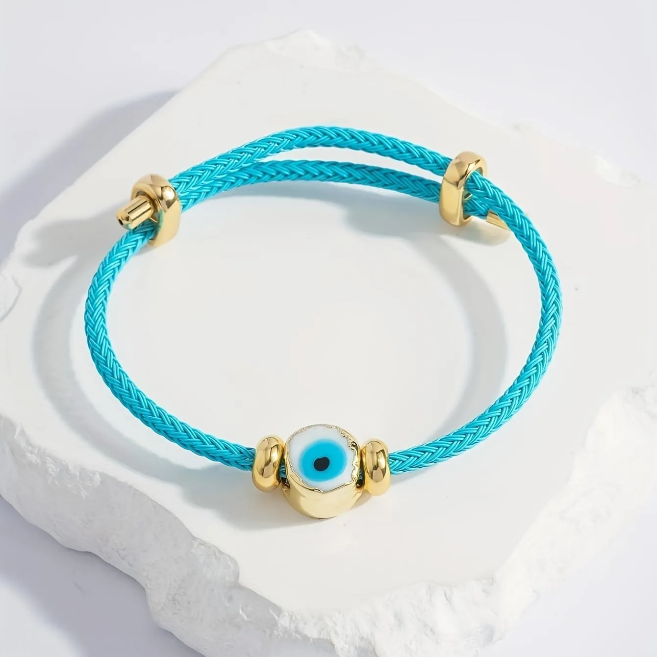 Crystal Braided Tube Evil Eye Rope Wrap Bracelets For Women Adjustable Braided Cord Bracelets Jewelry Gifts
