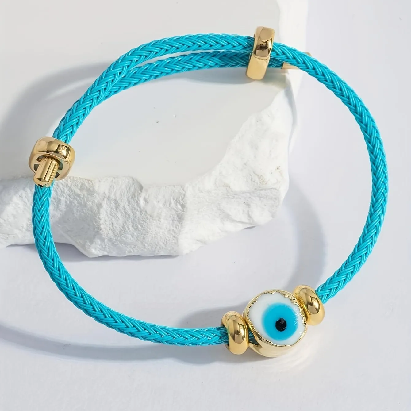 Crystal Braided Tube Evil Eye Rope Wrap Bracelets For Women Adjustable Braided Cord Bracelets Jewelry Gifts