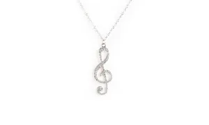 Crystal Decoration Music Symbol Pendants Necklace