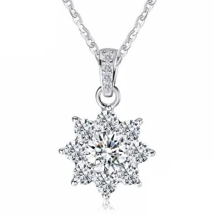Crystal Snowflake Pendants Necklaces for Women