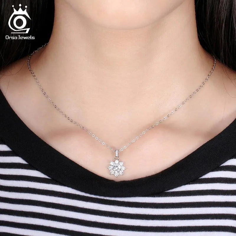 Crystal Snowflake Pendants Necklaces for Women