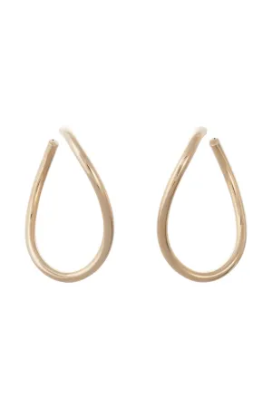 Curved Oval Hoop Earrings