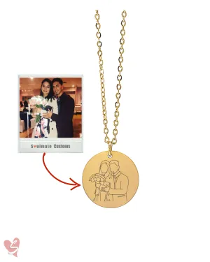 Custom Soulmate© Round Necklace Photo Outline