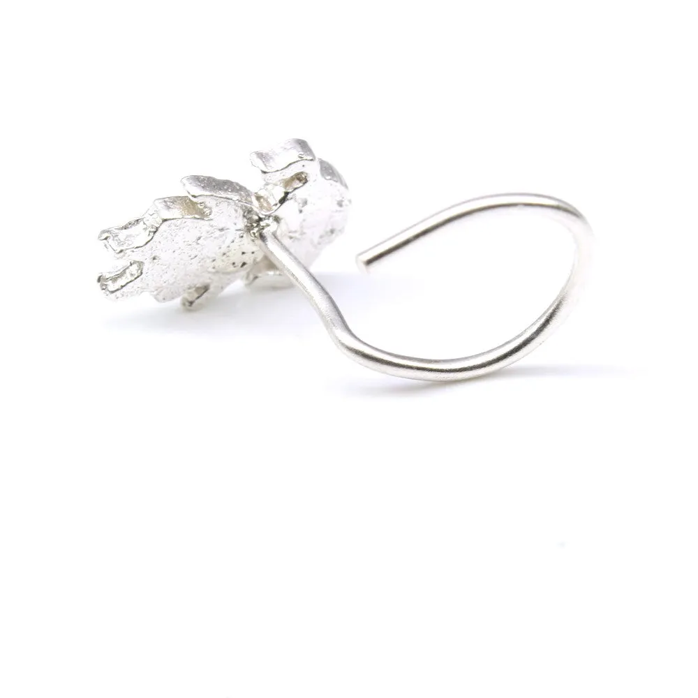 Cute Girl Sterling Silver Nose Pin in Twisted style