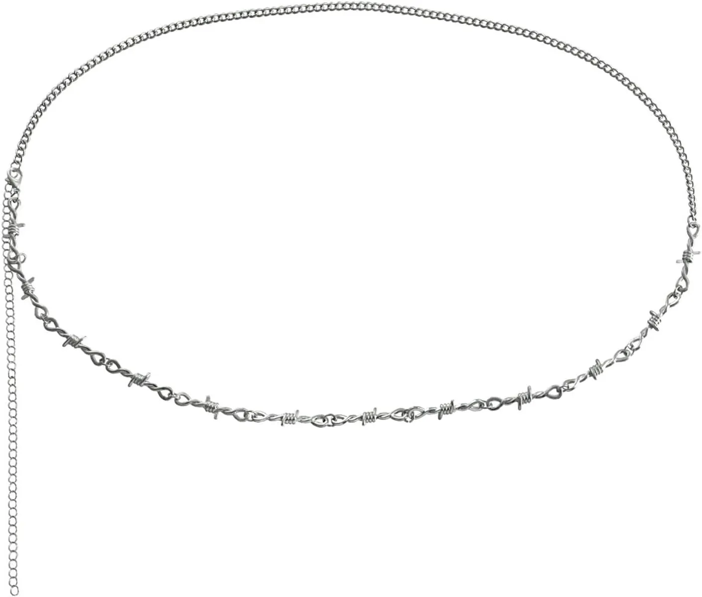 Daesar Layered Body Chain, Silver Plated Belly Chains for Women Waist Twisted Knots Bikini Belly Chains Silver