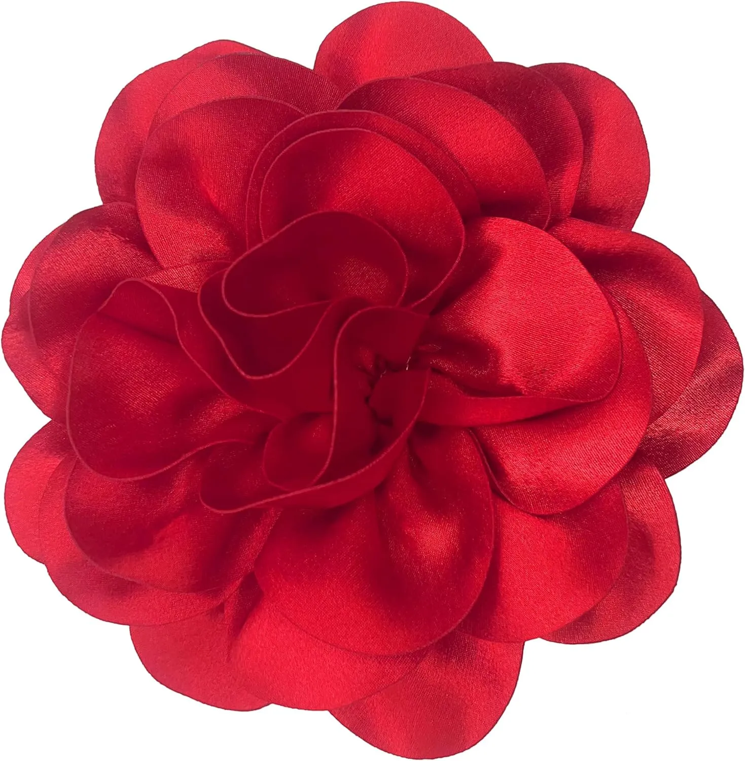 Dainty Satin Fabric Rose Flower Brooches 7.5in Large amellia Flower Brooches Lapel Pins Wedding Party Dance Dress Clothes Accessories Valentine's Day Gifts for Women