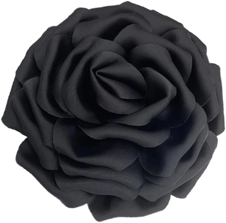 Dainty Silk Satin Rose Flower Extra Large Big Brooches Lapel Pins Fabric Flowers Oversized Brooch Pin for Women Wedding Party Banquet Dress Suit Clothes Accessories Jewelry Gifts 160mm