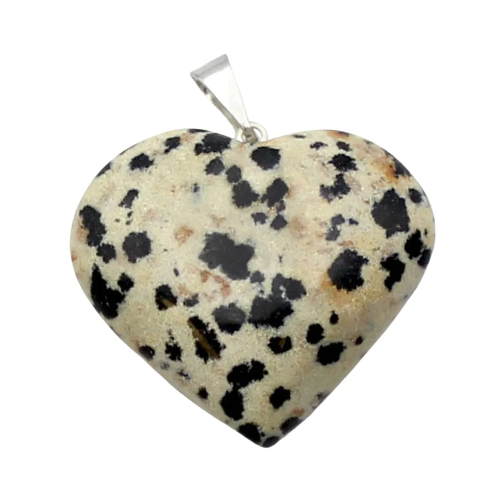 Dalmatian Jasper Mini Heart Pendent