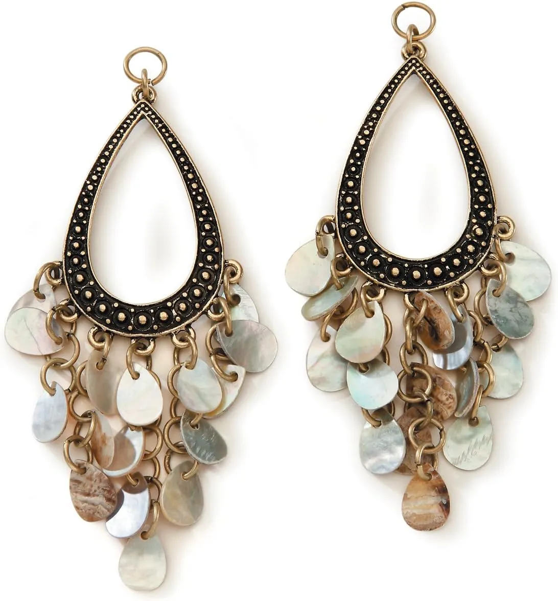 Darice Styled by Tori Spelling (TM) Chandelier Danglers-Bronze and Shell 2/Pkg