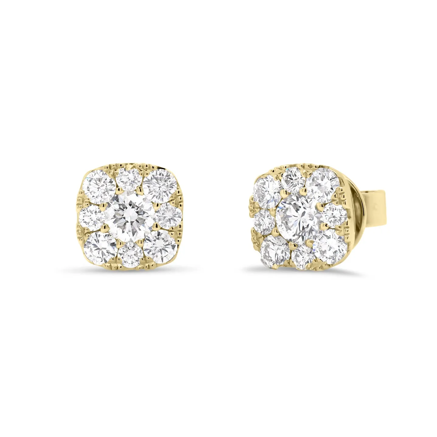 Diamond Cushion-Shape Stud Earrings