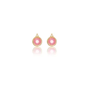 Diamonds by Georgini Natural Ruby and Two Natural Diamond July Earrings Gold