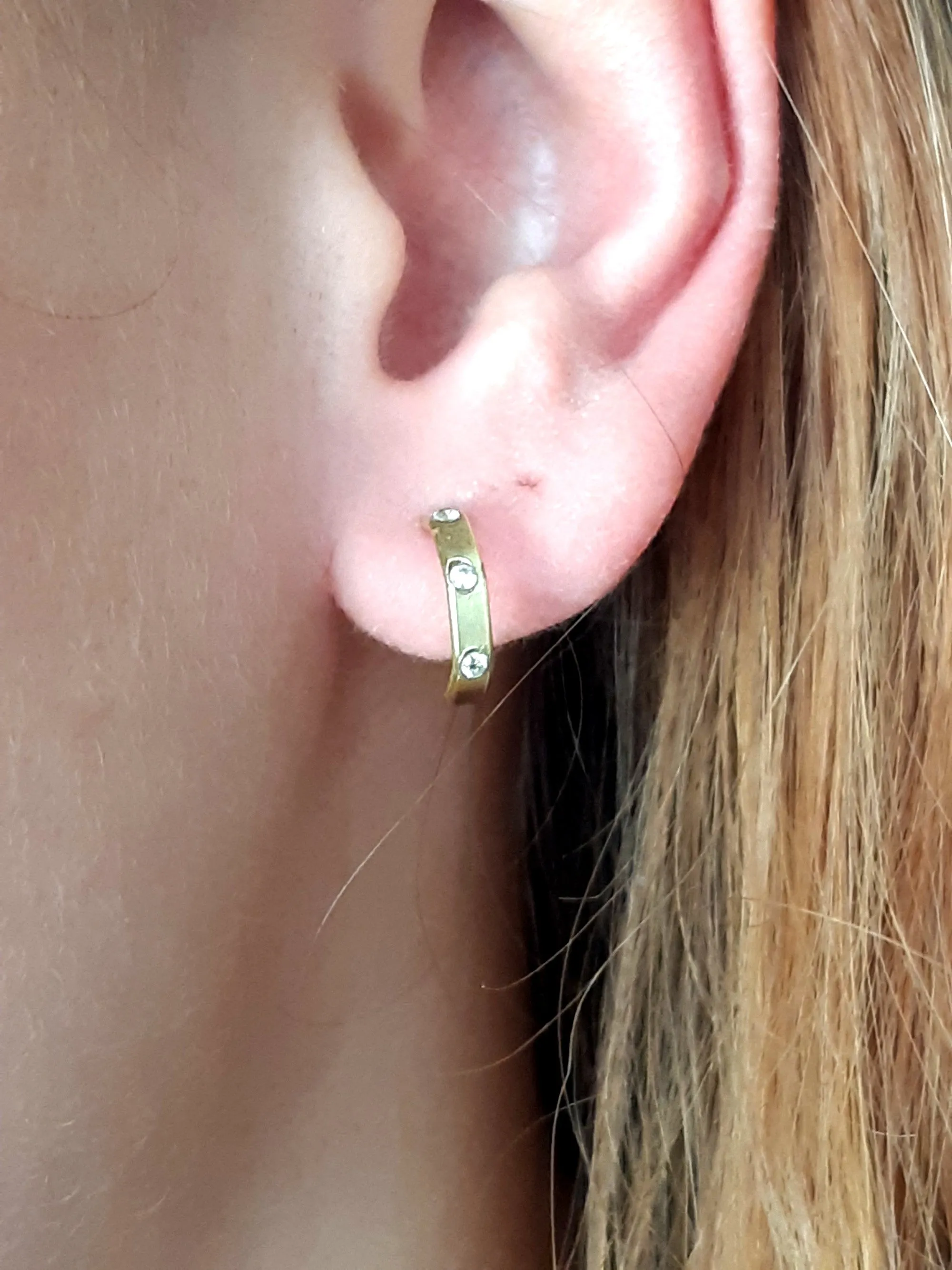 Disco 3 Diamond or Gemstone Hoops