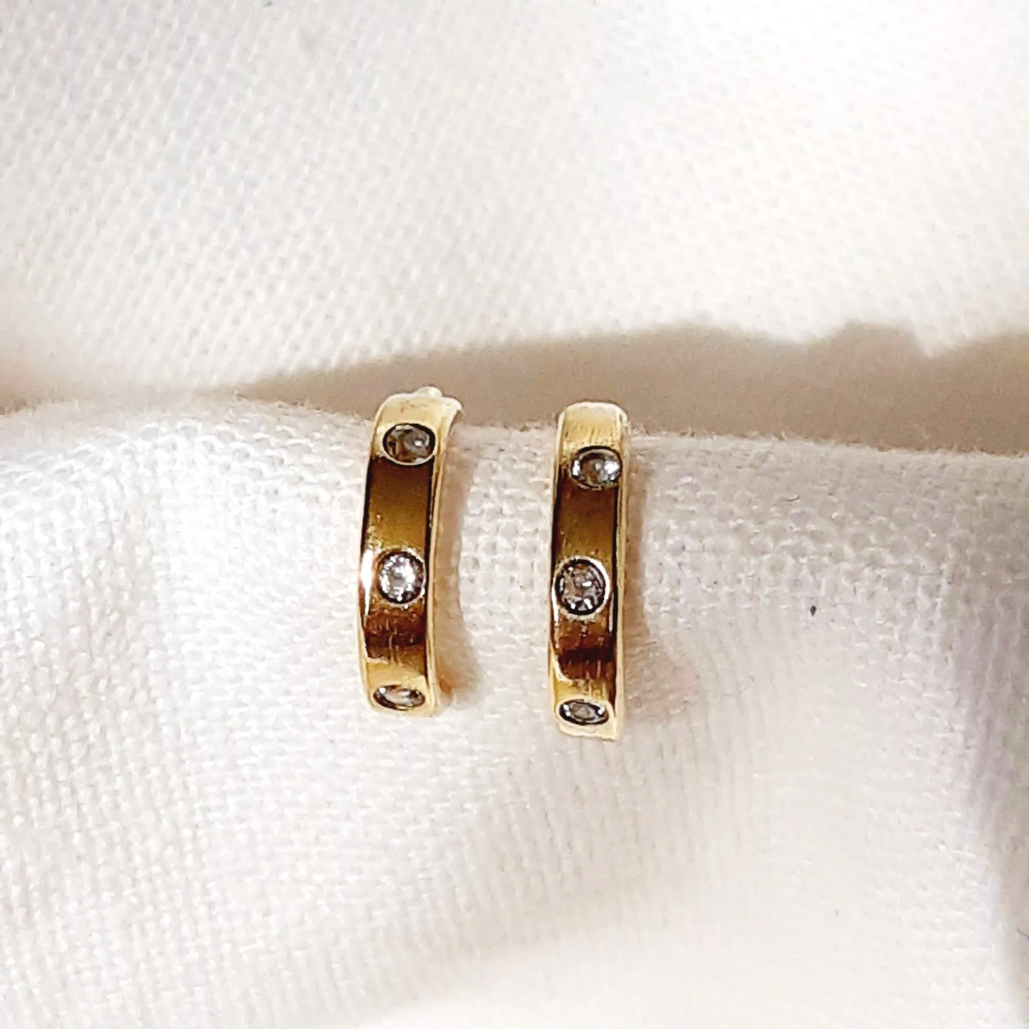Disco 3 Diamond or Gemstone Hoops