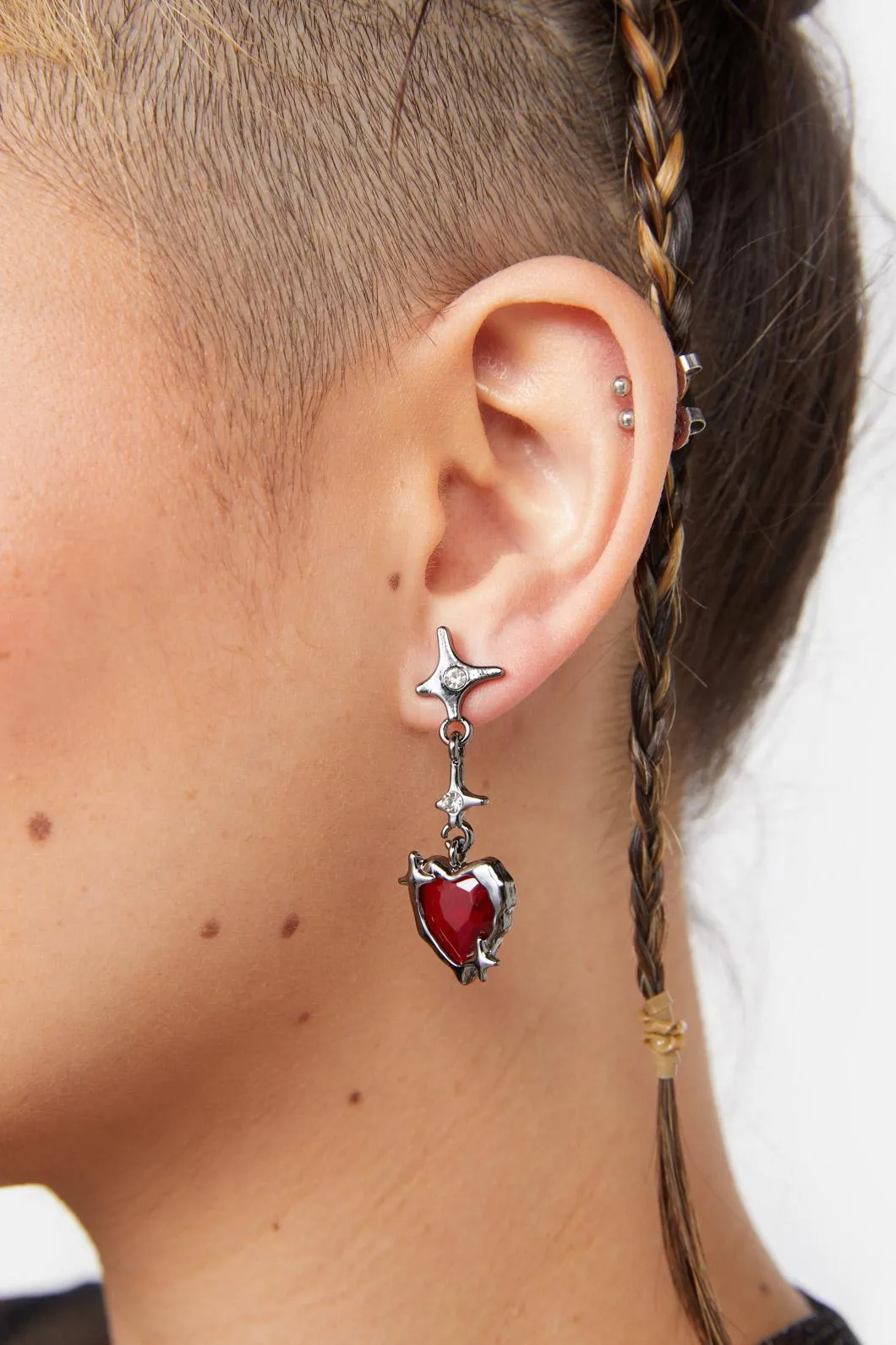 Drop Heart Studs