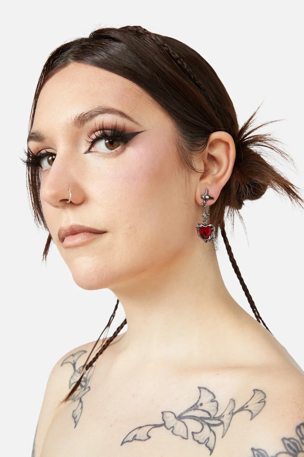 Drop Heart Studs