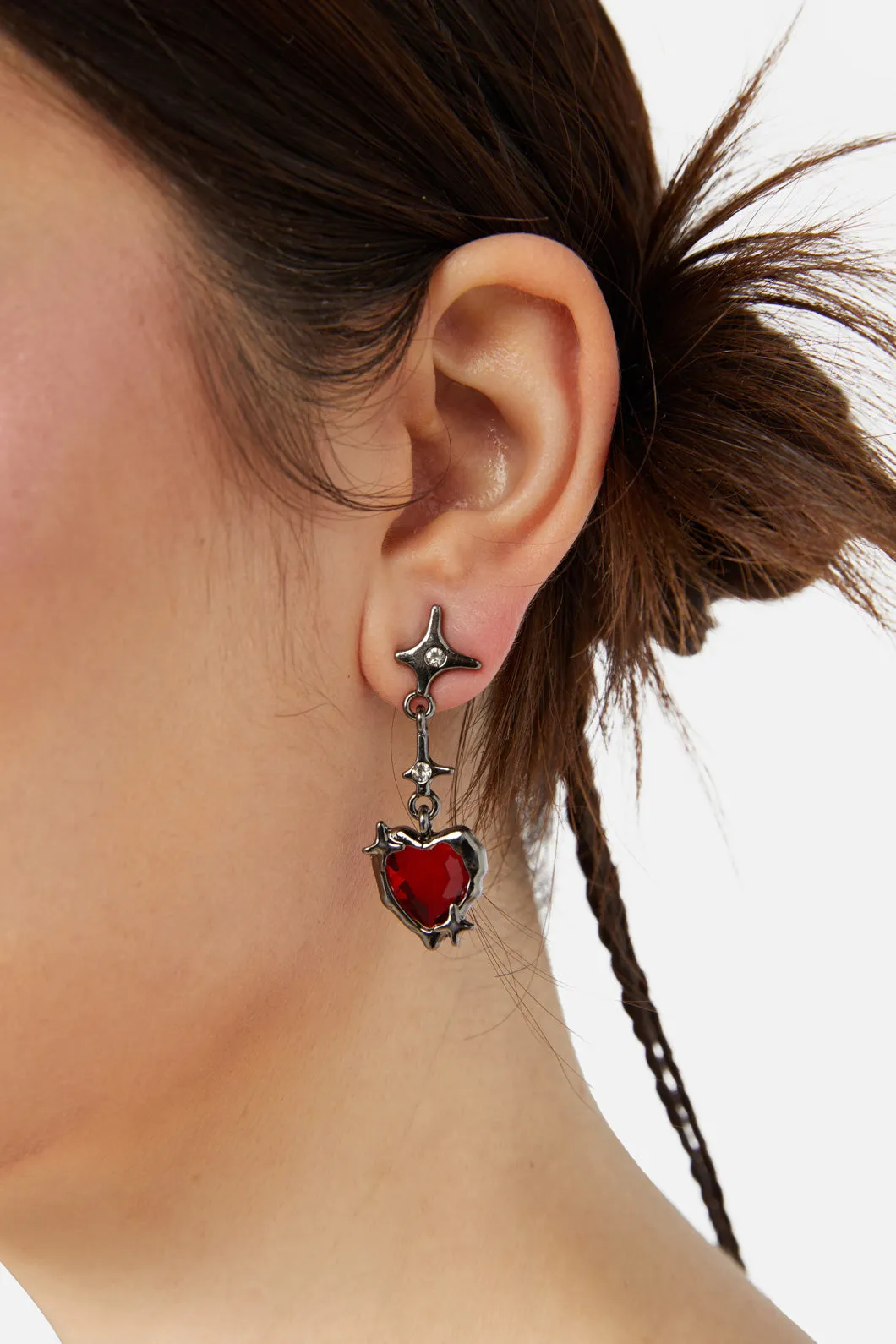 Drop Heart Studs