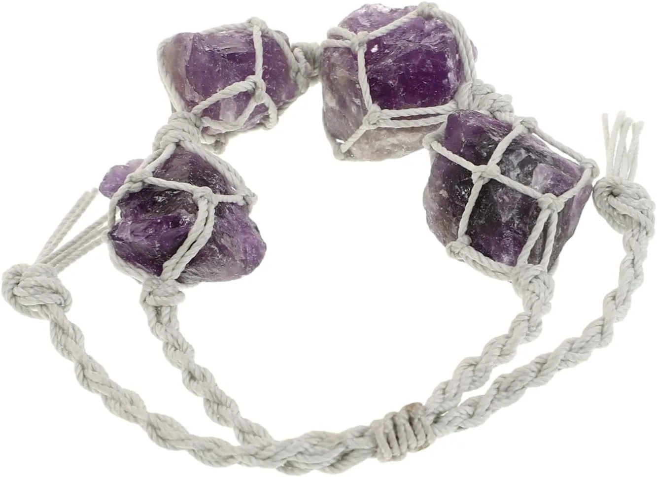 Elegant Amethyst Crystal Bracelet Natural Stone Woven Bracelet Jewelry for Women Versatile for Wrist or Ankle