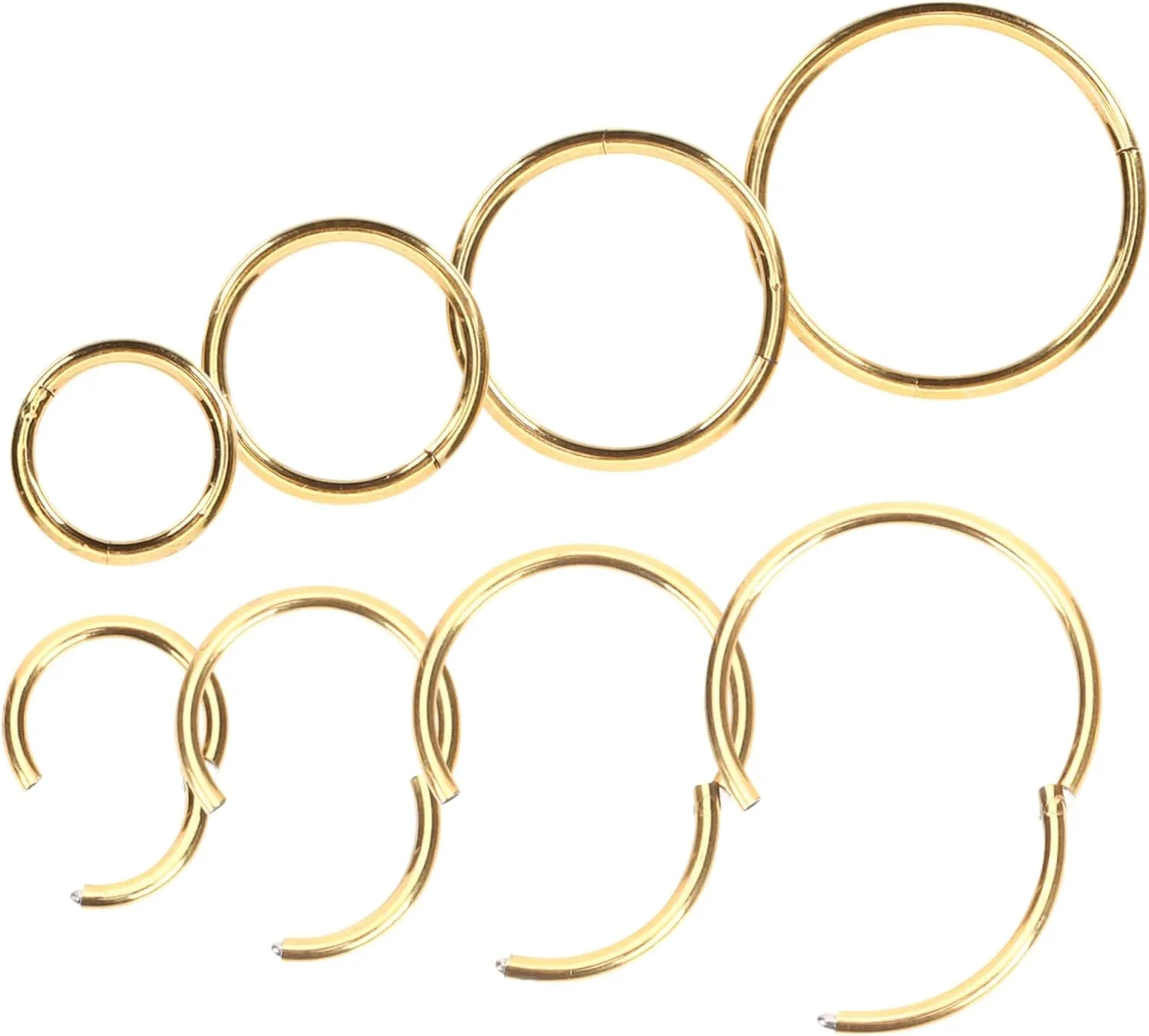 Elegant Gold Nose Rings 8pcs Women Nose Jewelry Set Hoop Perfect for Parties