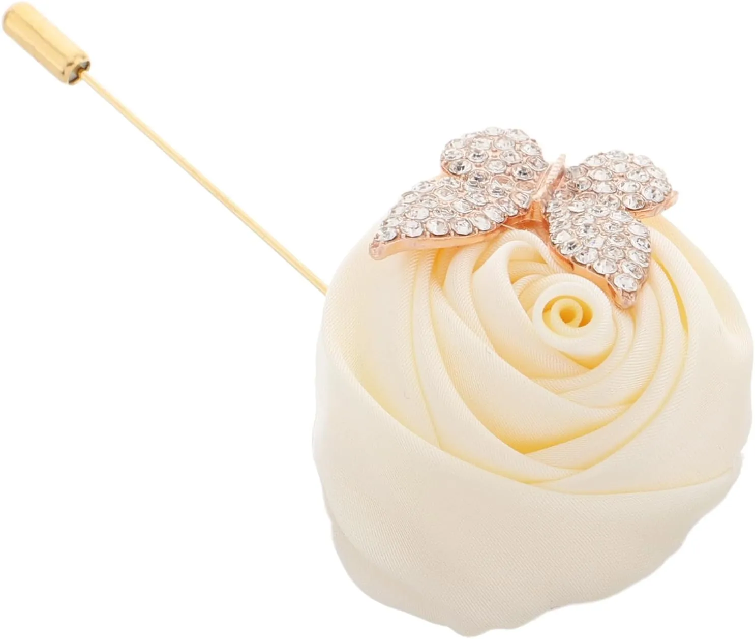 Elegant Men's Wedding Brooch: Rhinestone Flower Boutonniere for Groomsmen Suit