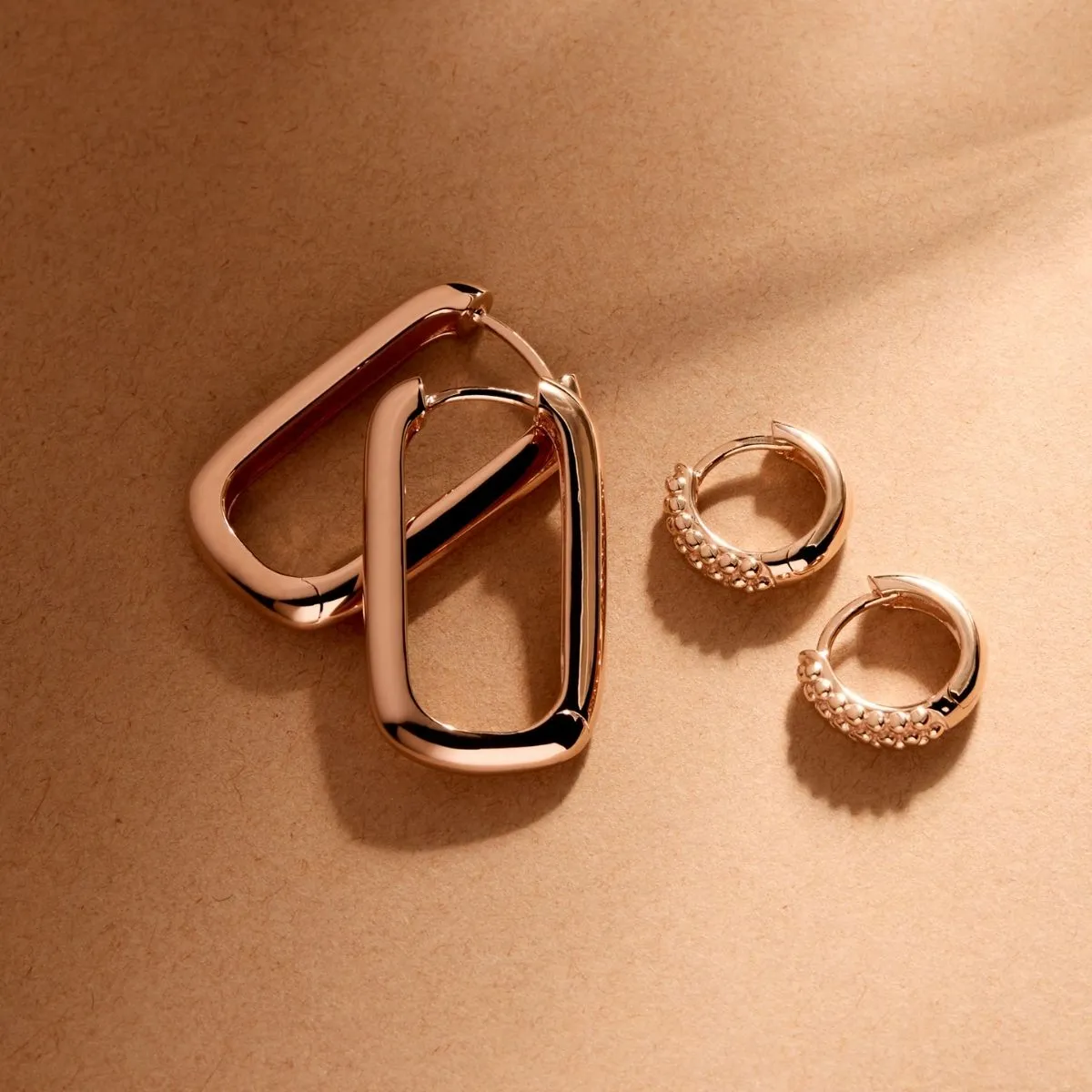 Elemental Hoop Earrings - Rose Gold Plated