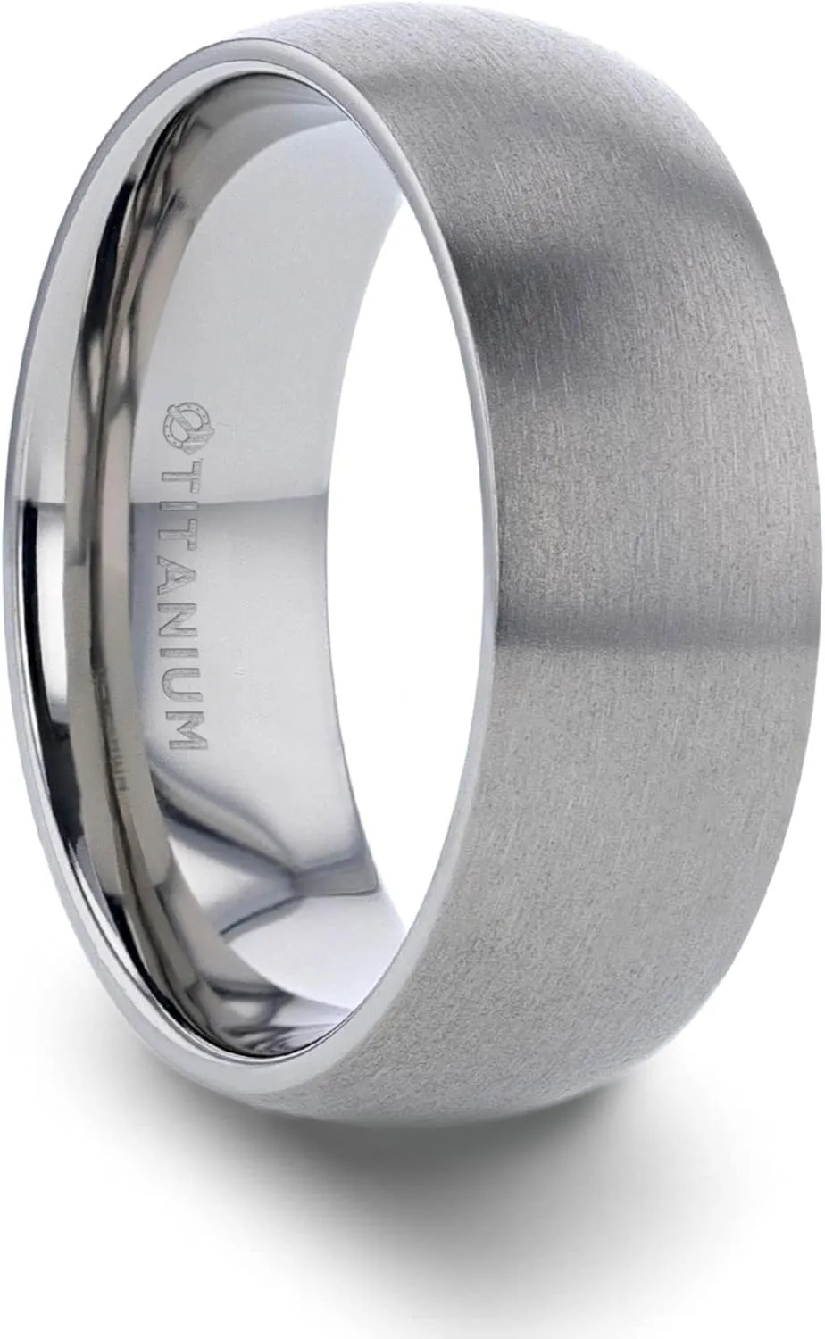 Eris | Titanium Rings for Men | Lightweight Titanium | Comfort Fit | Titanium Brushed Finish Domed Wedding Band -6mm & 8mm