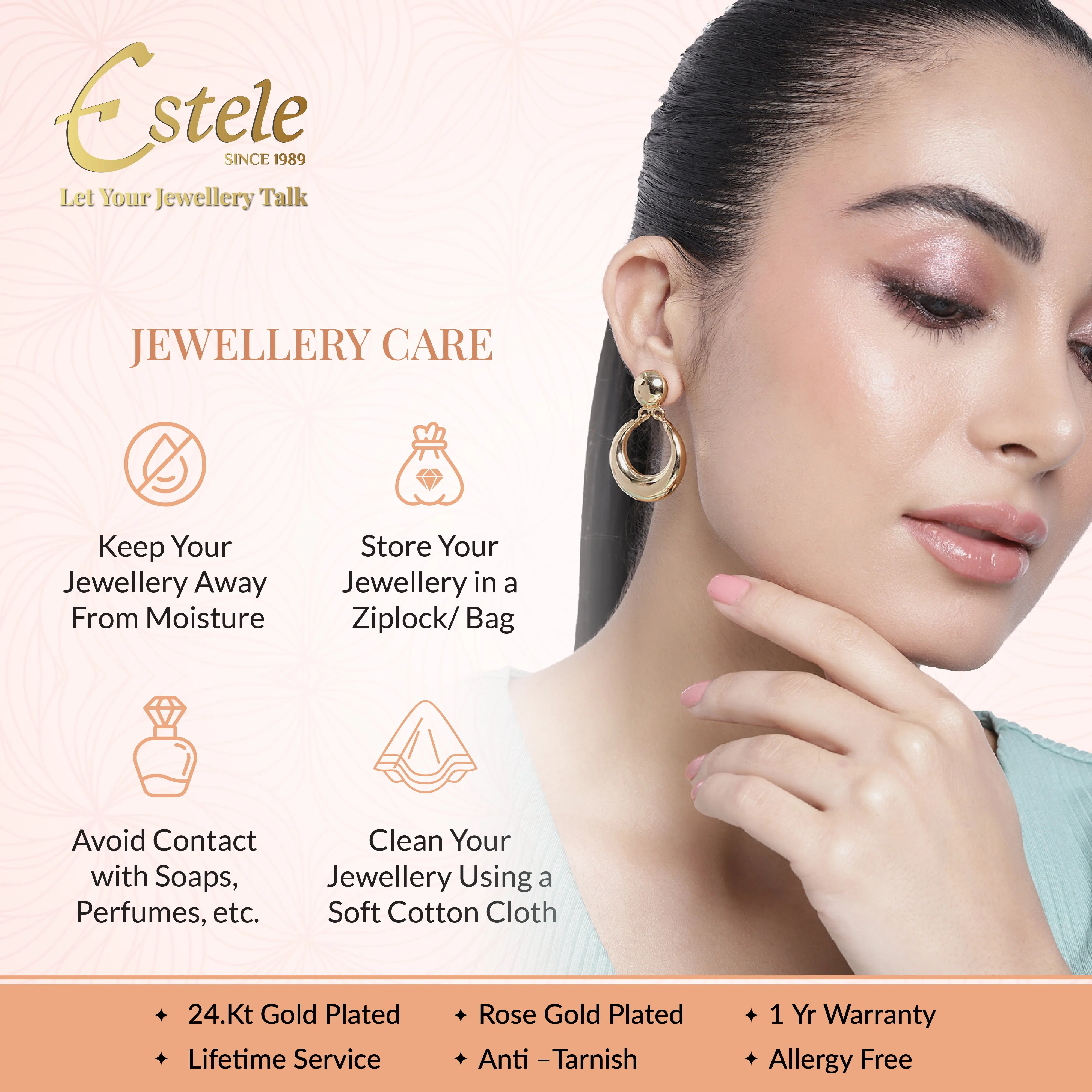 Estele Gold Plated Charming Mangalsutra Necklace with Kundan for Women