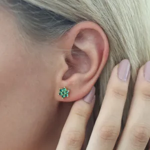 'Evergreen' 14k Gold Emerald Stud Earrings