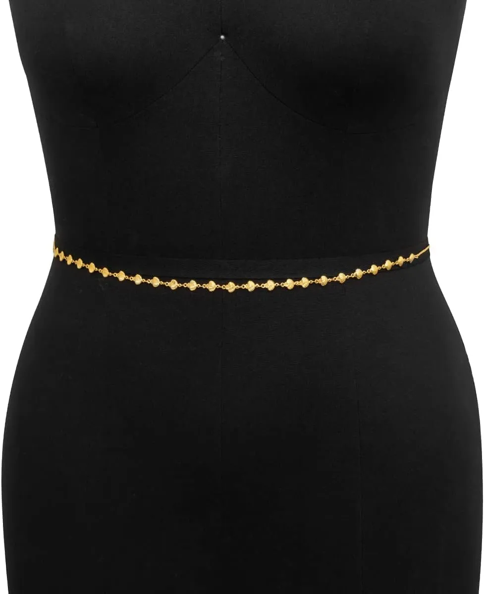 Fashion Punk Metal Shell Waist Chain For Women Light Weight Sexy Body Chains Jewelry Gift (Gold Color)