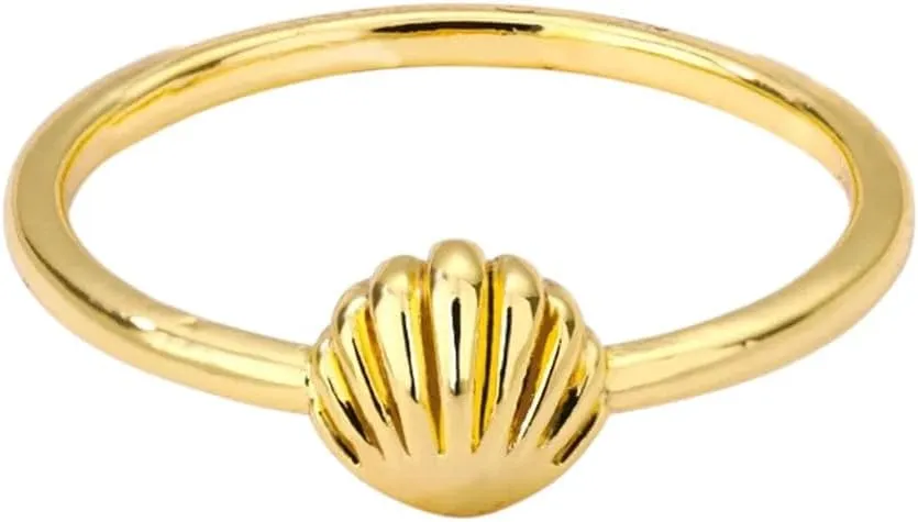 Fashion Stainless Steel Gold Color Shell Rings For Women Shell Shape Crown Ring Femme Wedding Jewelry Gift 2025 New