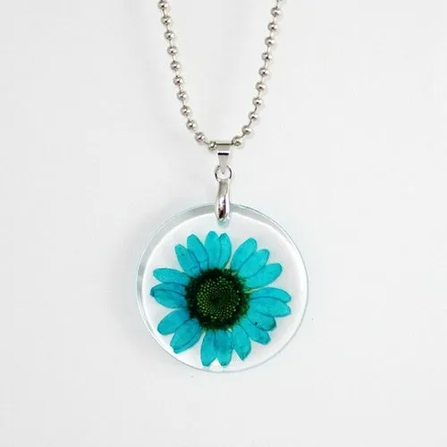 Fashion True Dried Flower Necklace Crystal Daisy Drop Gel Plant
