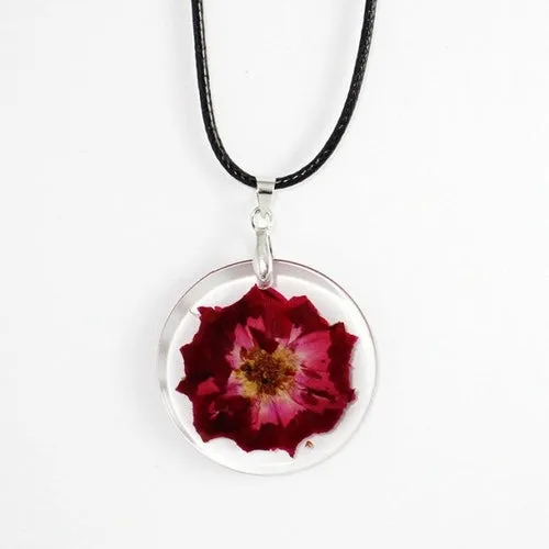 Fashion True Dried Flower Necklace Crystal Daisy Drop Gel Plant