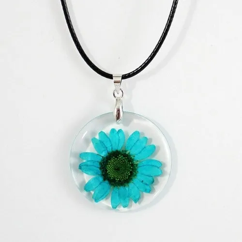 Fashion True Dried Flower Necklace Crystal Daisy Drop Gel Plant