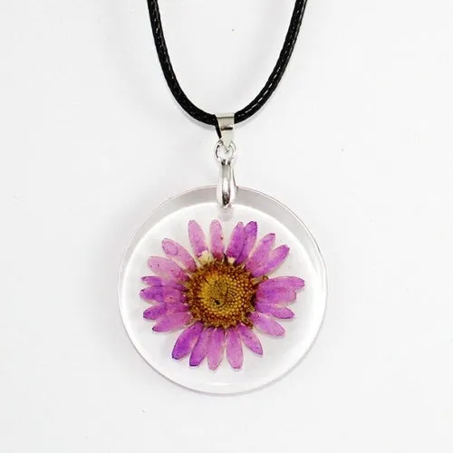 Fashion True Dried Flower Necklace Crystal Daisy Drop Gel Plant