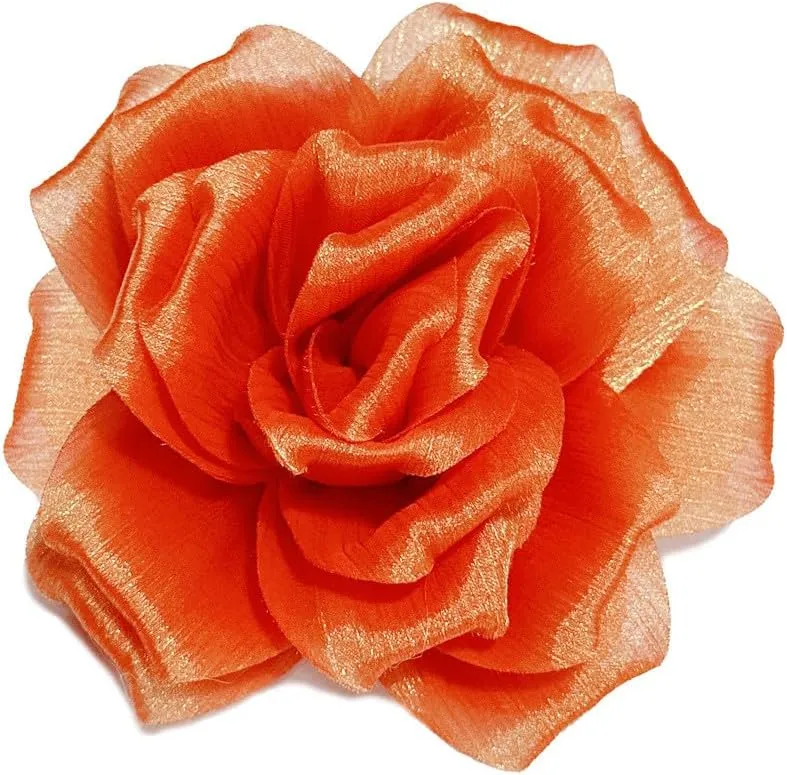 Flash Camellia Flower Brooch Pin for Women Men Elegant Texture Fabric Dahlia Rose Floral Brooches Lapel Pins Dainty Wedding Holiday Party Costume Dress Accessories Jewelry