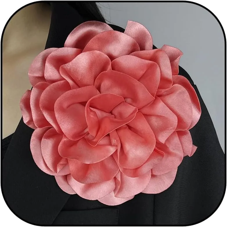 Flower Pins for Clothes Fabric Large Flower Brooches for Women Statement Rose Flower Lapel Pin for Wedding Party Banquet Wedding Guest Dresses Suit Accessories