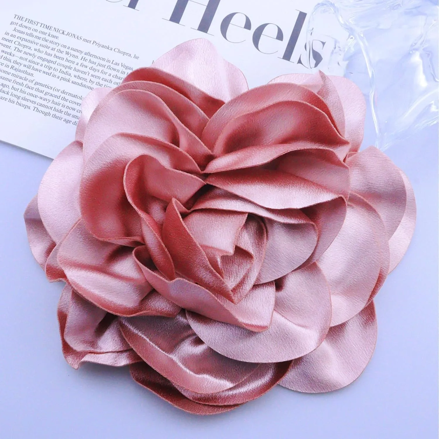 Flower Pins for Clothes Fabric Large Flower Brooches for Women Statement Rose Flower Lapel Pin for Wedding Party Banquet Wedding Guest Dresses Suit Accessories