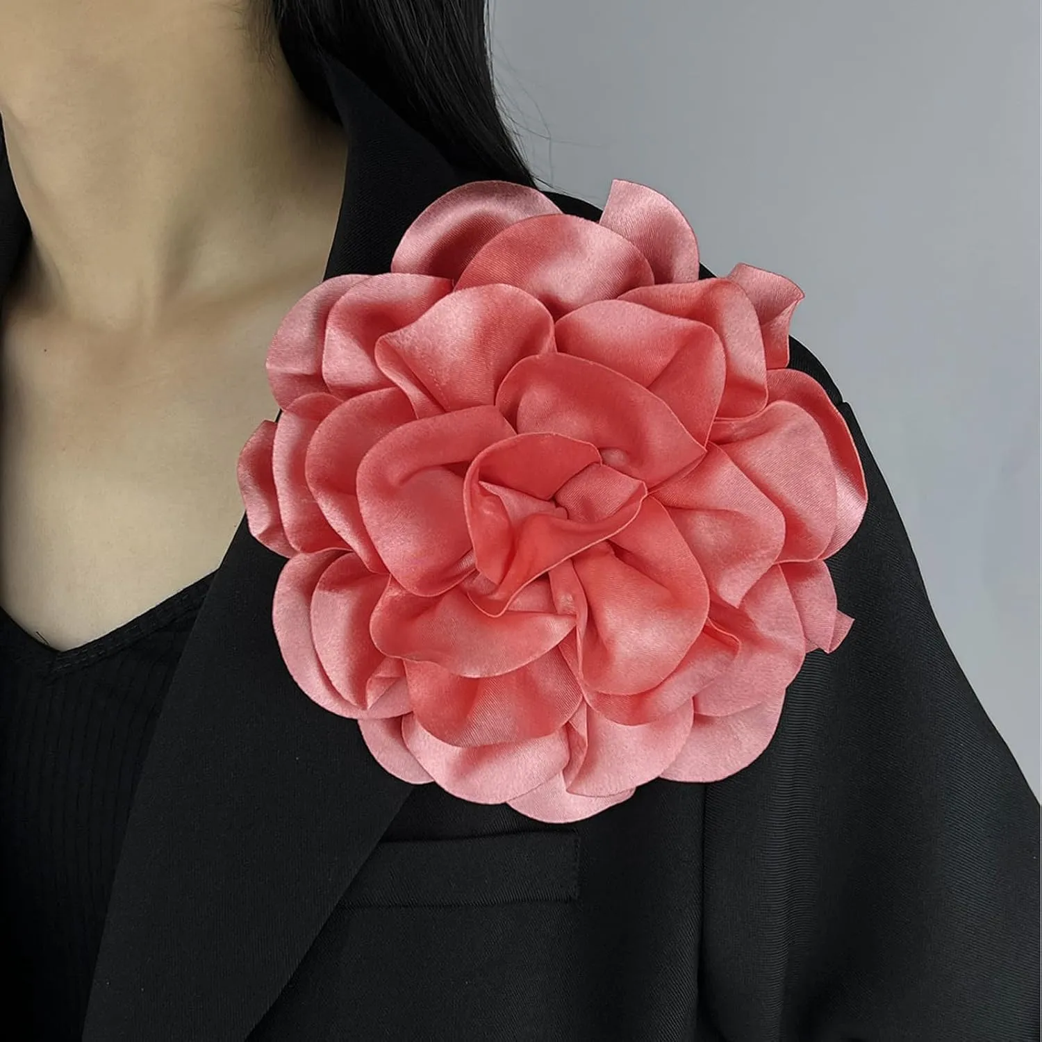 Flower Pins for Clothes Fabric Large Flower Brooches for Women Statement Rose Flower Lapel Pin for Wedding Party Banquet Wedding Guest Dresses Suit Accessories
