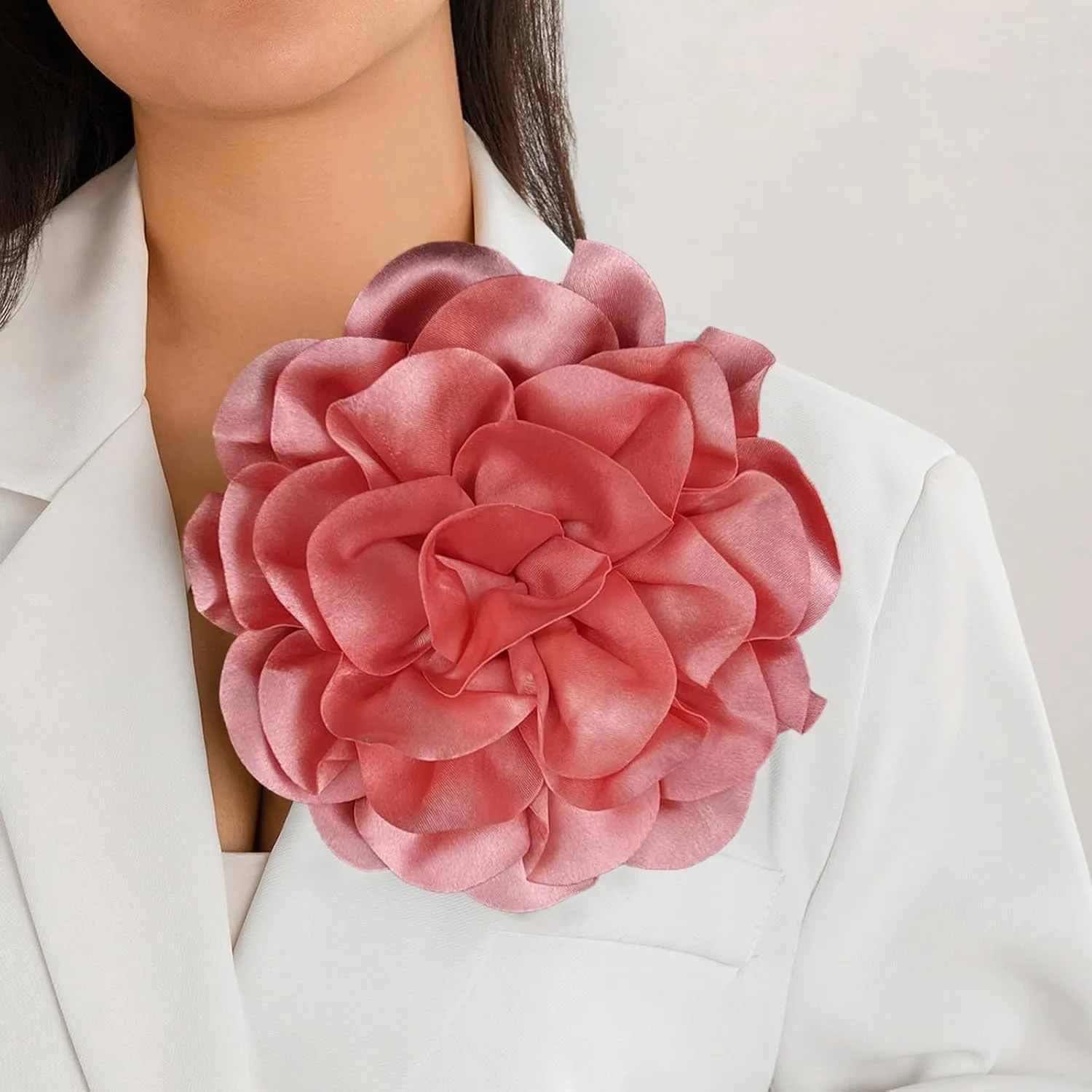 Flower Pins for Clothes Fabric Large Flower Brooches for Women Statement Rose Flower Lapel Pin for Wedding Party Banquet Wedding Guest Dresses Suit Accessories