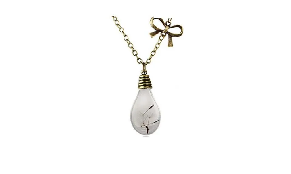 Flowers Seed Glass Pendants Necklace
