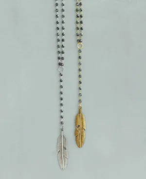 Fly High Beaded Y Necklace with Feather Pendant, USA