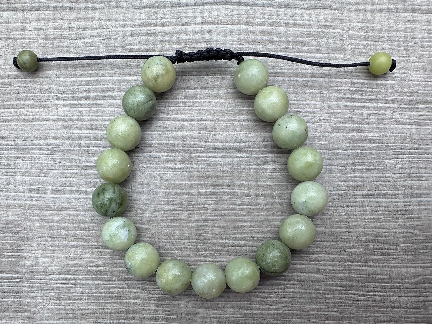 GAF TREASURES Grade A    Gemstone Round Bead Adjustable Bracelet 10mm, Genuine Crystal Bead Bracelet, Gift for Men & Women
