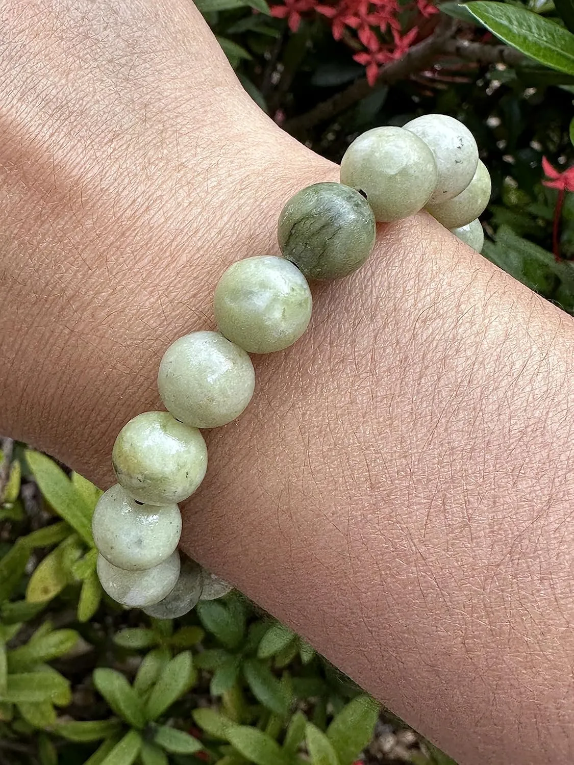 GAF TREASURES Grade A    Gemstone Round Bead Adjustable Bracelet 10mm, Genuine Crystal Bead Bracelet, Gift for Men & Women